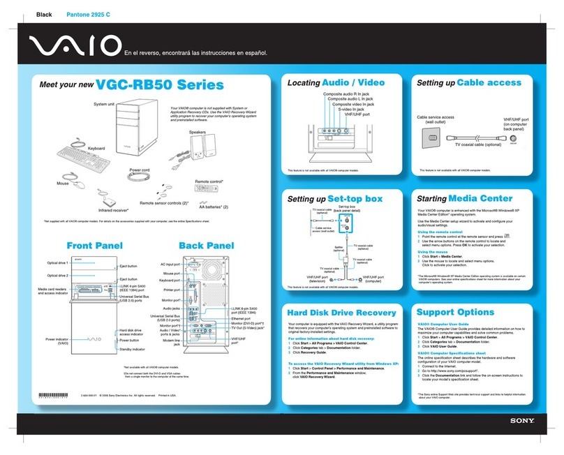 Sony VAIO VGC-RB50 User manual