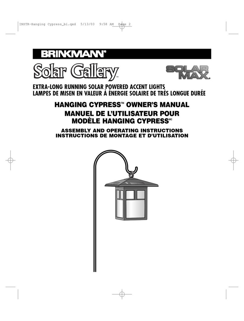 Brinkmann Solar Gallery 822-1506-B User manual Brinkmann Solar Gallery 822-1506-B User manual