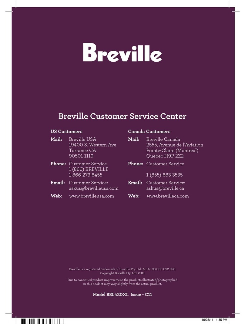 Breville the Hemisphere BBL420XL Instruction booklet