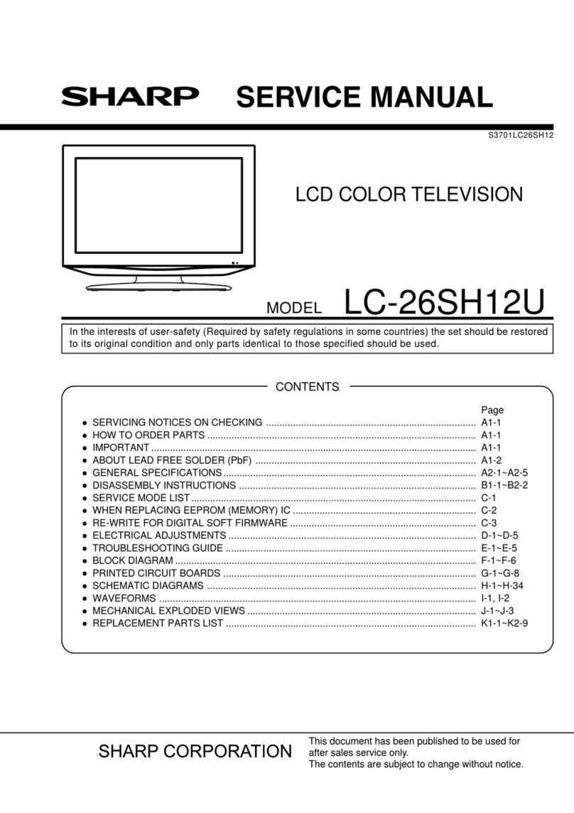 Sharp LC-26SH12U - 26" LCD HDTV Service manual