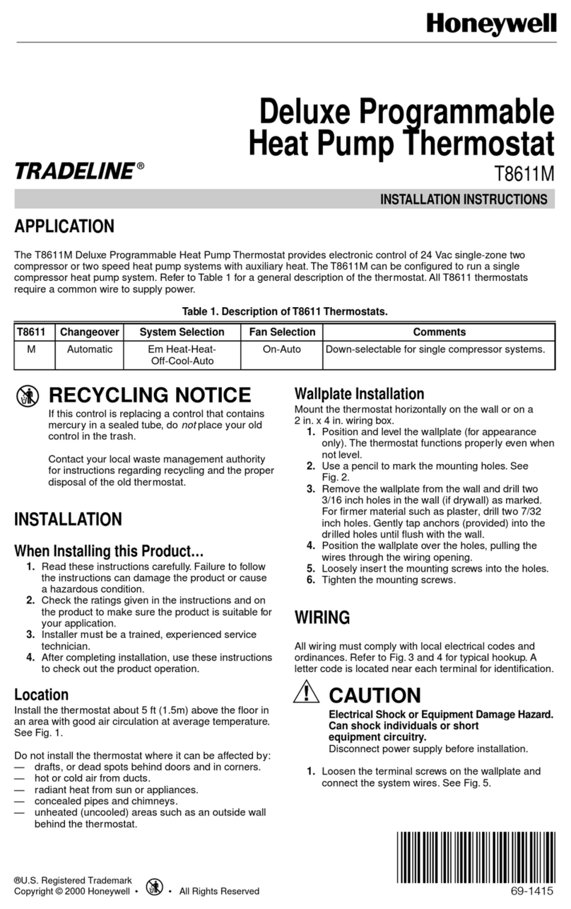 Honeywell Tradeline T8611M User manual Honeywell Tradeline T8611M User manual