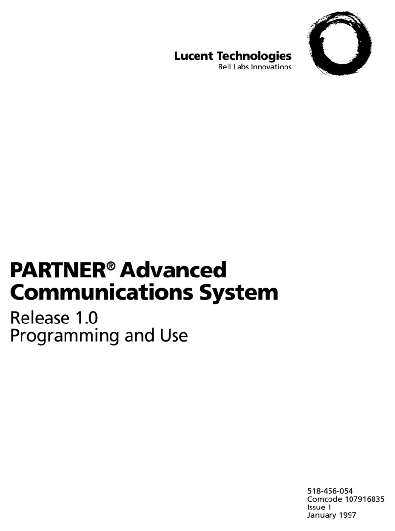 Lucent Technologies PARTNER Advanced Communications System Release... Quick guide