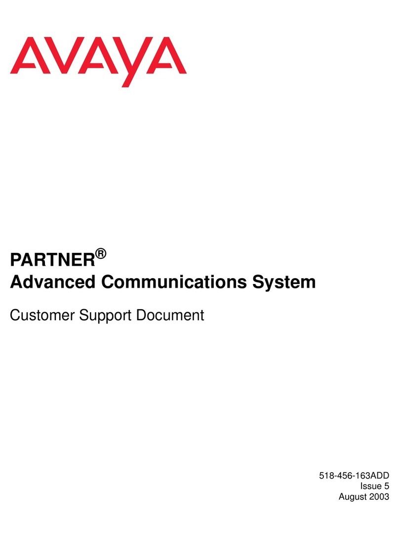 Avaya PARTNER Advanced Communications System Technical manual