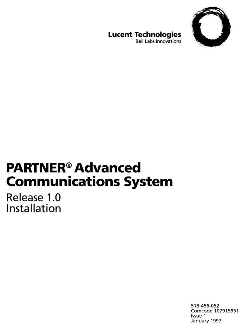 Lucent Technologies PARTNER Advanced Communications System Release... installation guide Lucent Technologies PARTNER Advanced Communications System Release... installation guide