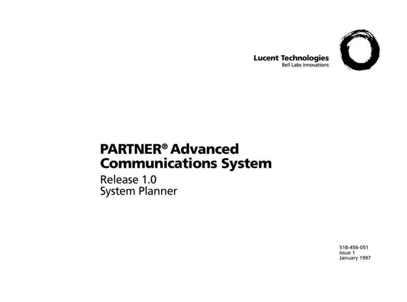 Lucent Technologies PARTNER Advanced Communications System Release... System planner Lucent Technologies PARTNER Advanced Communications System Release... System planner