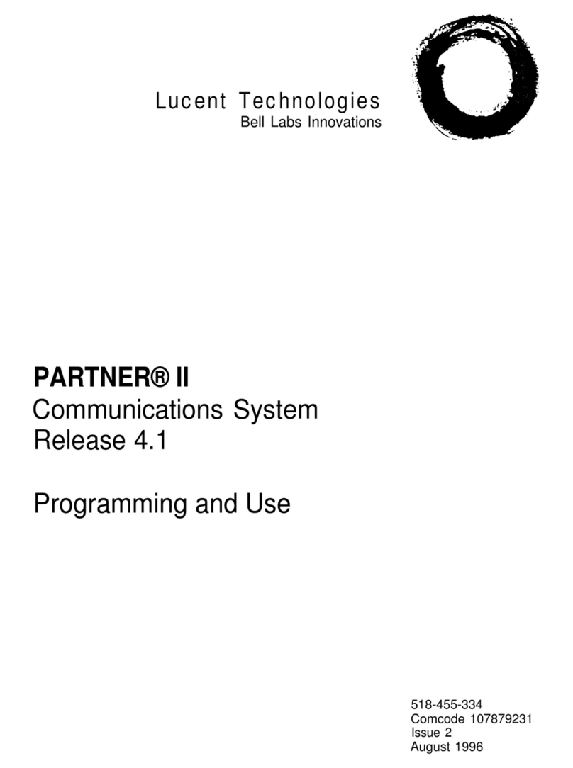 Lucent Technologies PARTNER II Release 4.1 Programming and use instructions