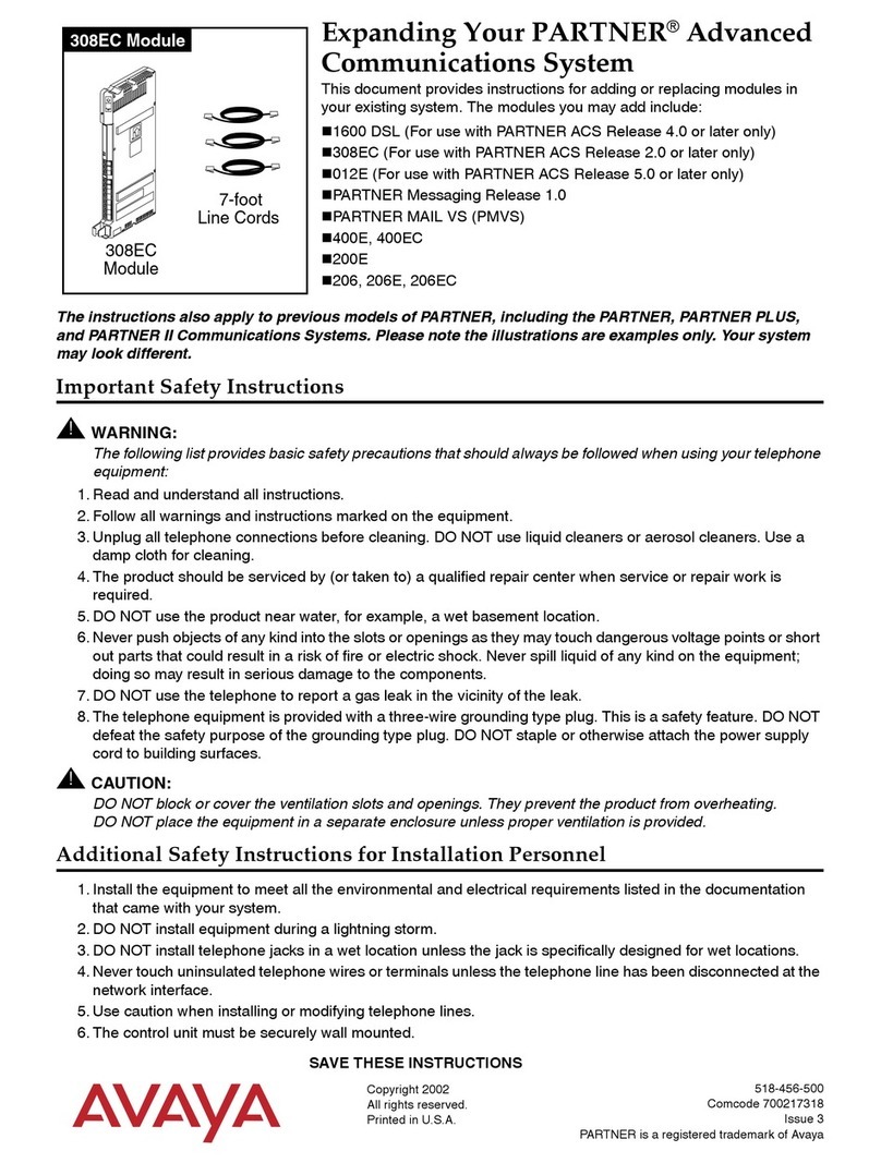 Avaya PARTNER Phone User manual