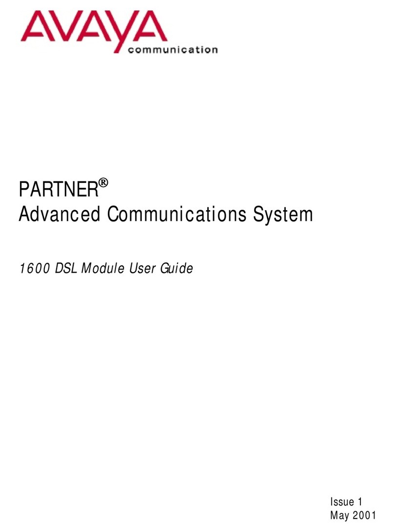 Avaya PARTNER 1600 DSL MODULE User manual