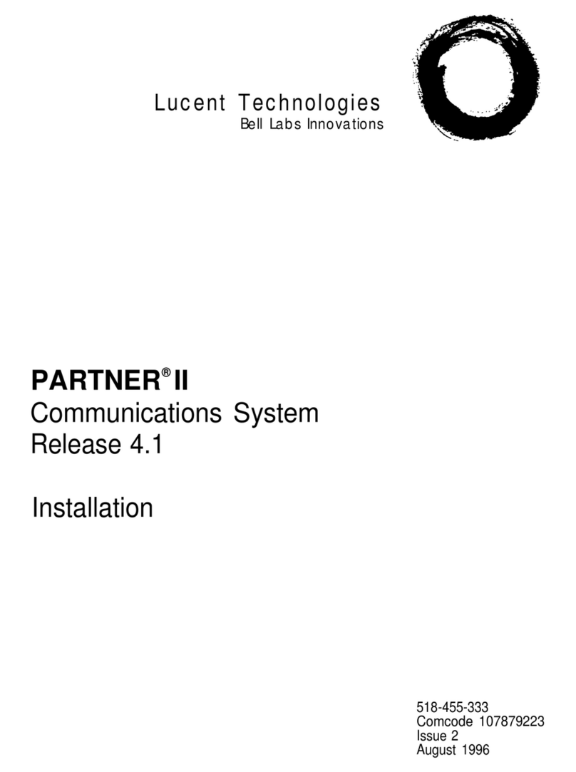 Lucent Technologies PARTNER II Release 4.1 User manual