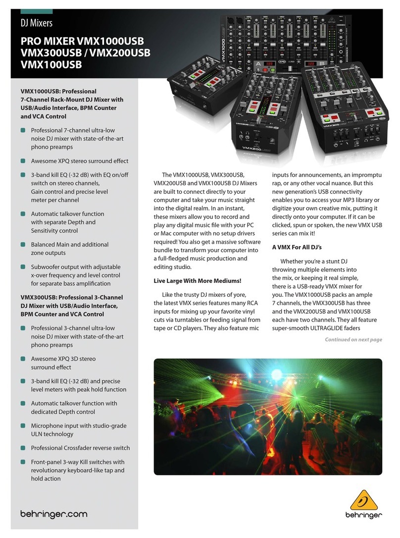 Behringer PRO MIXER VMX1000USB manual