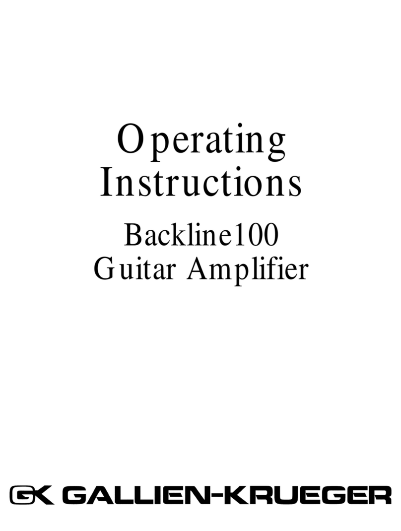 Gallien-Krueger Backline 100 operating instructions