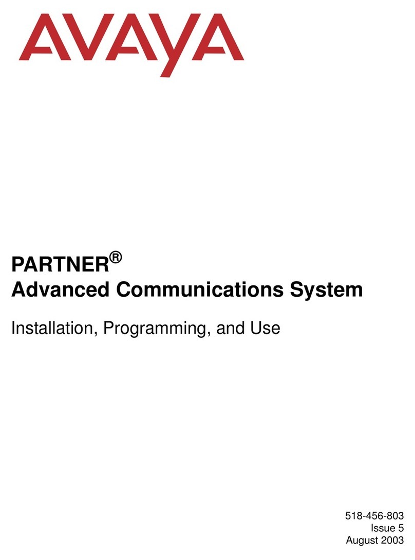 Avaya PARTNER Advanced Communications System Installation and use manual