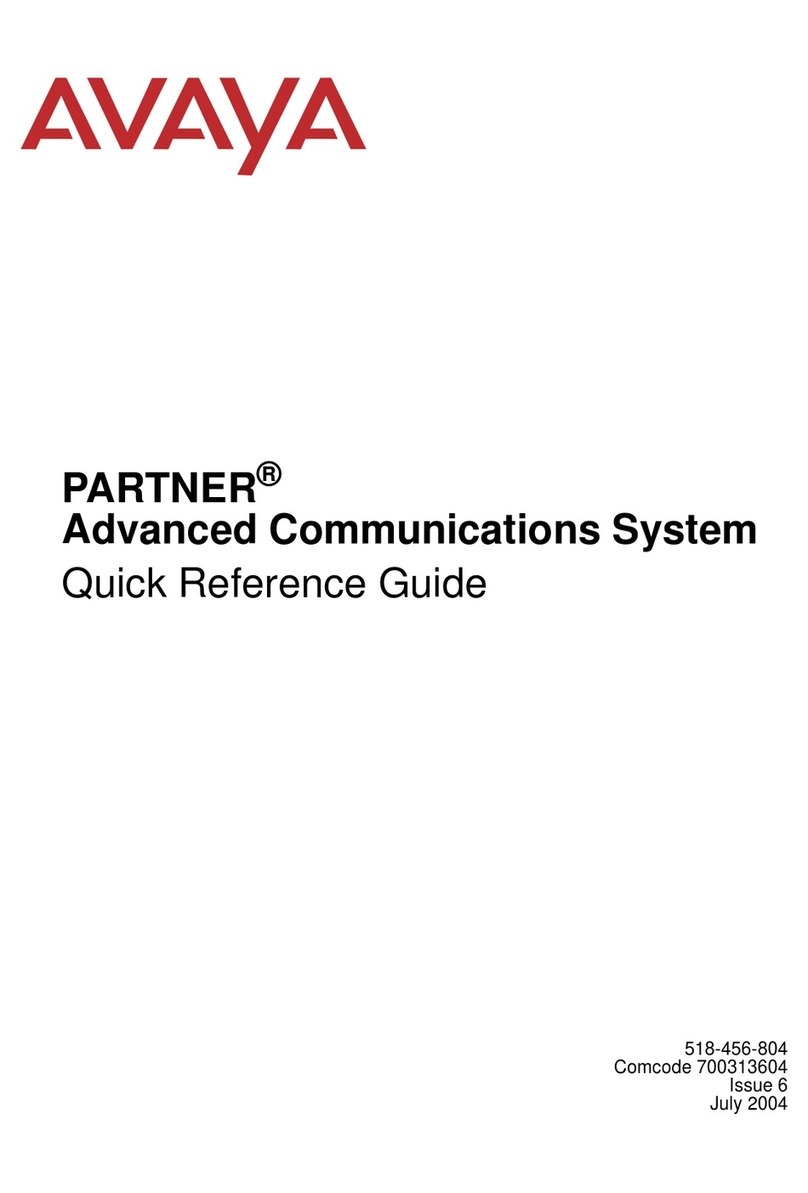 Avaya PARTNER Advanced Communications System Quick reference guide