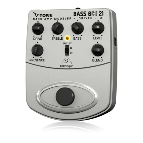 Behringer V-TONE BASS DRIVER DI BDI21 User manual