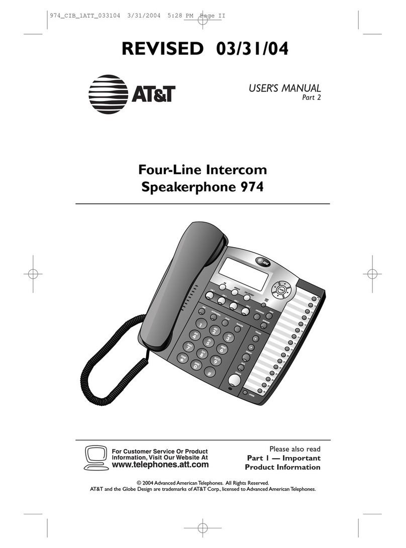 AT&T Four-Line Intercom Speakerphone 974 user manual