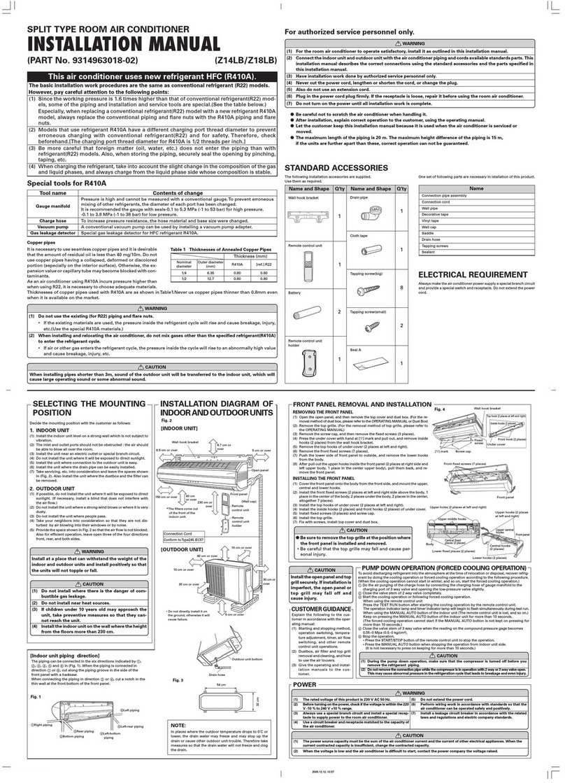 Fujitsu AWYZ24LBC User manual