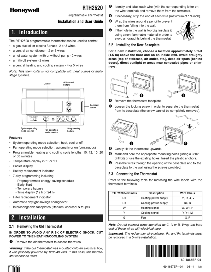 Honeywell RTH2520 User manual