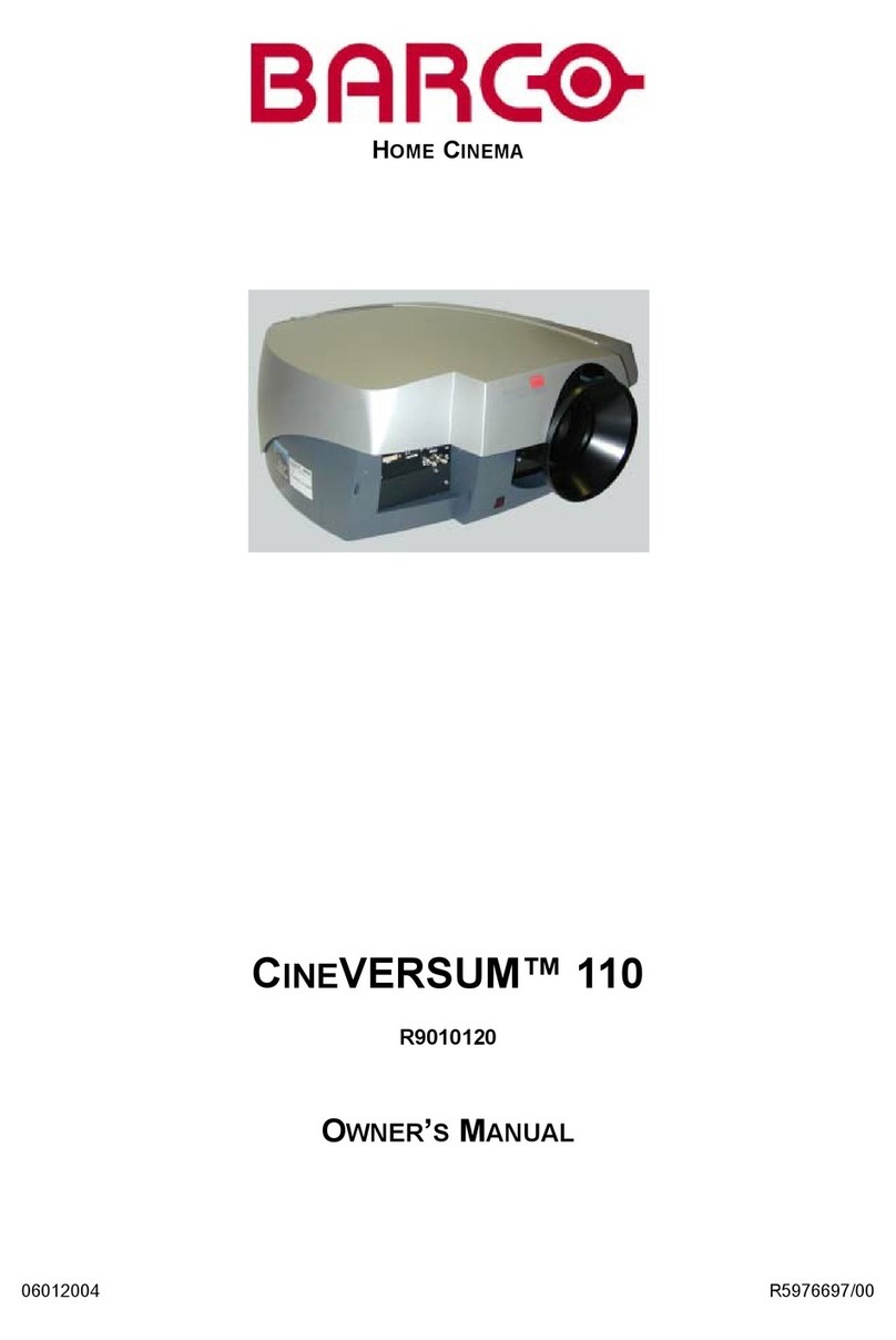 Barco CineVERSUM 110 R9010120 User manual Barco CineVERSUM 110 R9010120 User manual