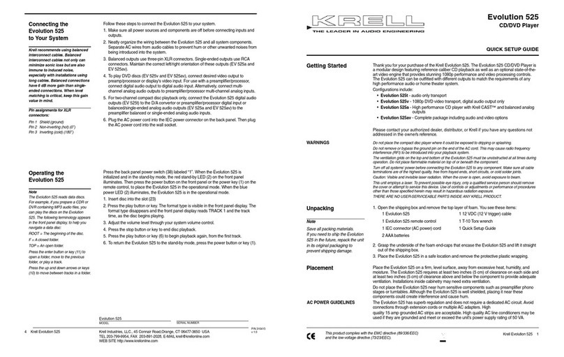 Krell Industries Evolution 525 User manual