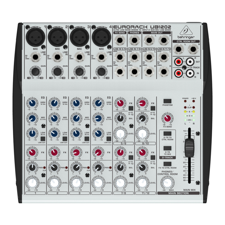 Behringer EURORACK UB1202 user manual