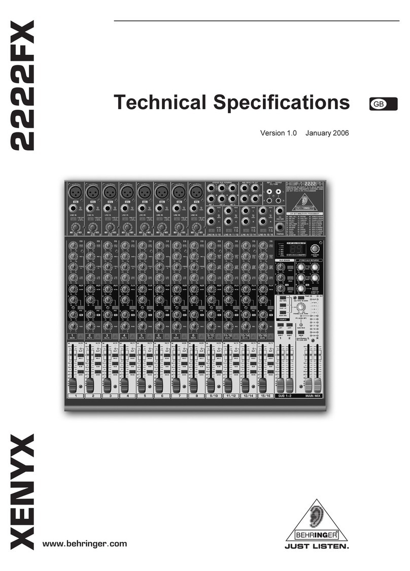 Behringer XENYX 2222FX Technical specifications