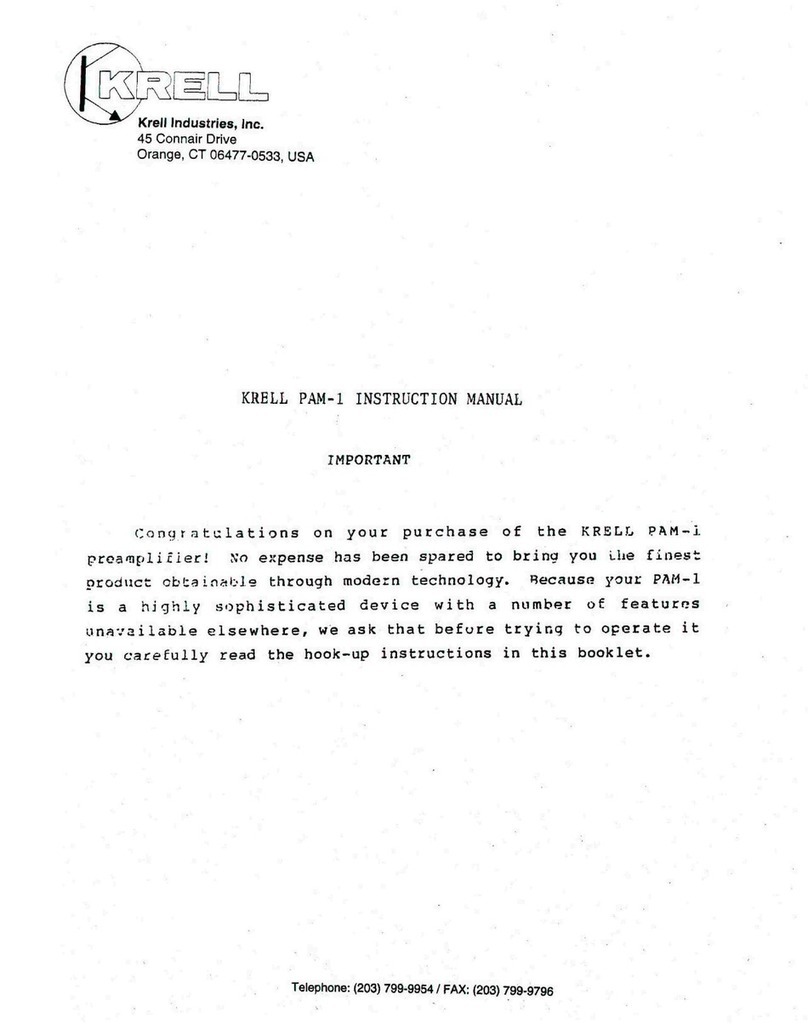Krell Industries PAM-1 instruction manual