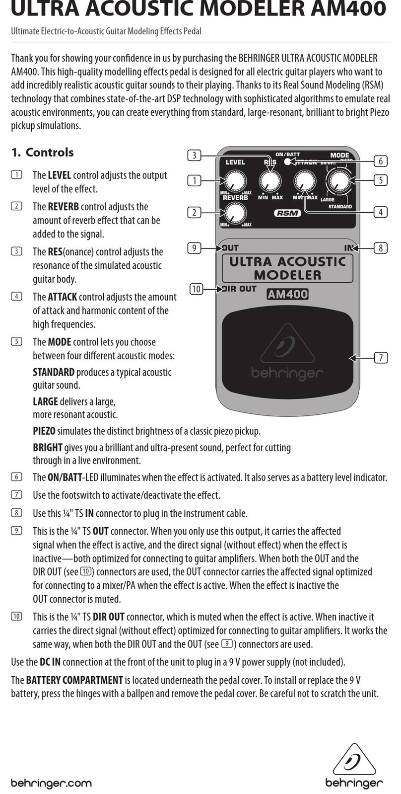 Behringer AM400 User manual
