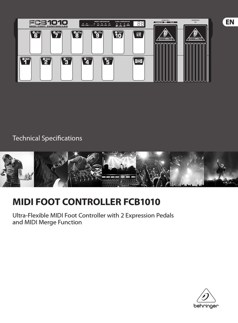 Behringer MIDI FOOT CONTROLLER FCB1010 Technical specifications