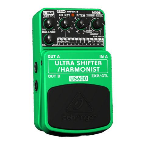 Behringer ULTRA SHIFTER/HARMONIST US600 manual