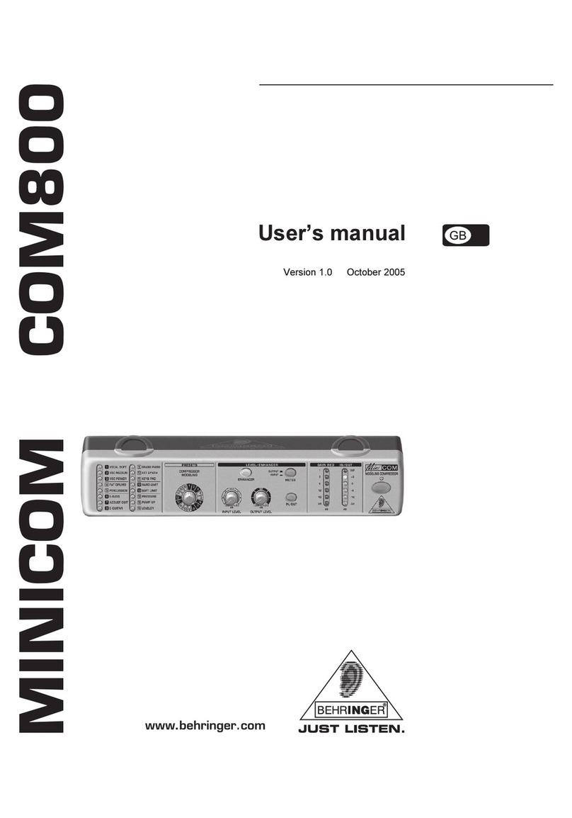 Behringer Minicom COM800 User manual