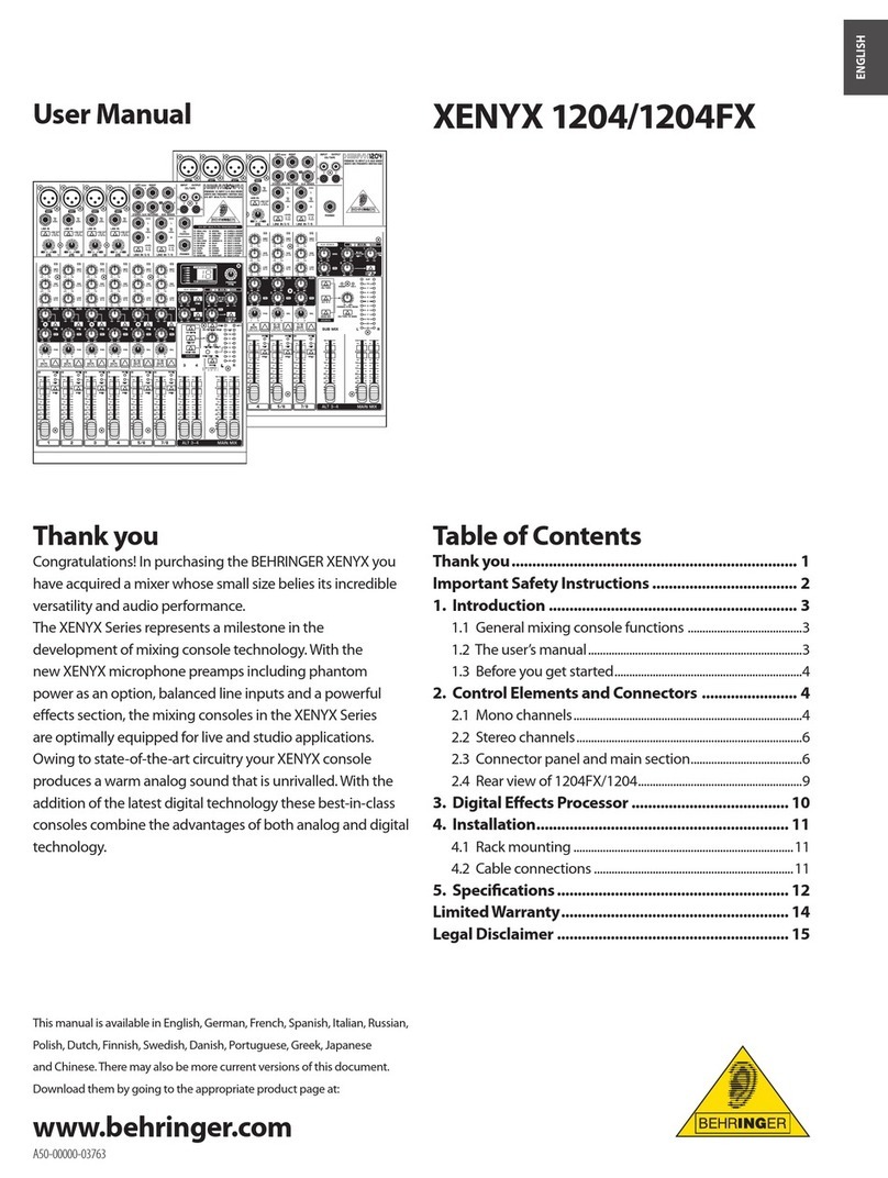Behringer XENYX 1204 User manual