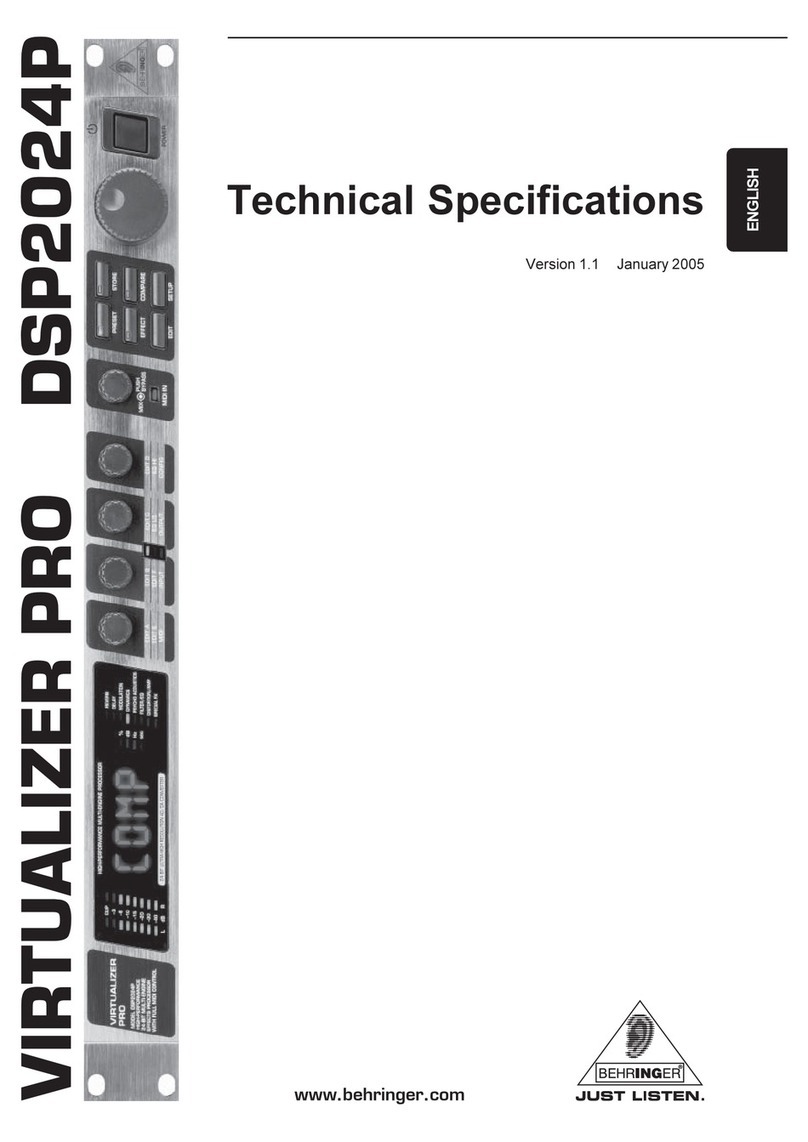 Behringer Virtualizer Pro DSP2024P User manual