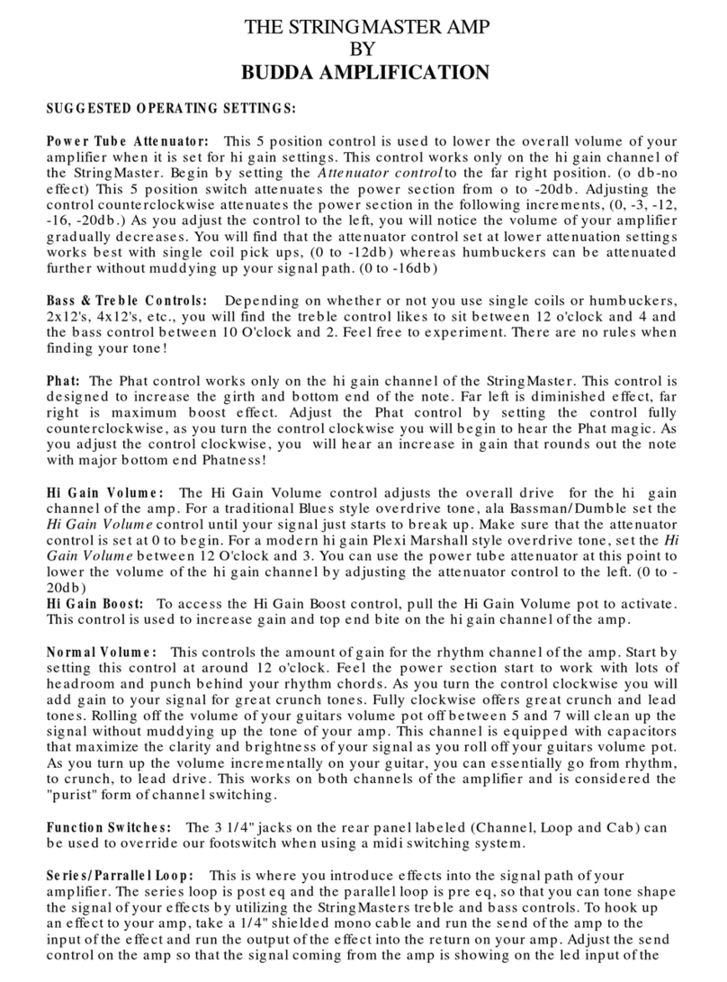 Budda Stringmaster User manual