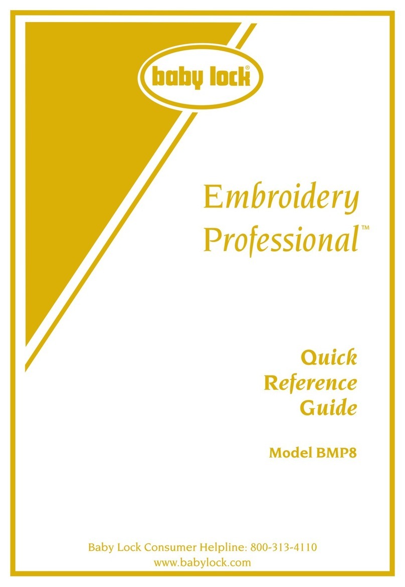 Baby Lock Embroidery Professional BMP8 Quick reference guide