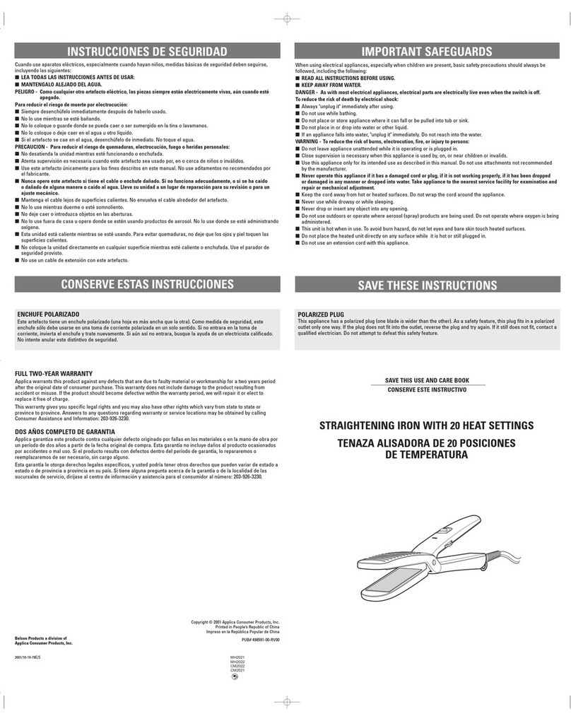 Belson MH2021 Installation instructions