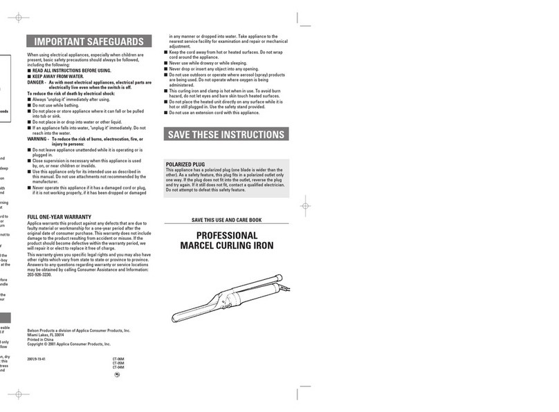 Belson CT-04M Use and care book