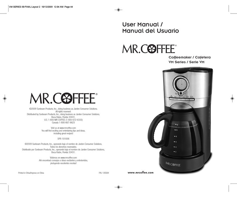 Mr. Coffee VM series User manual