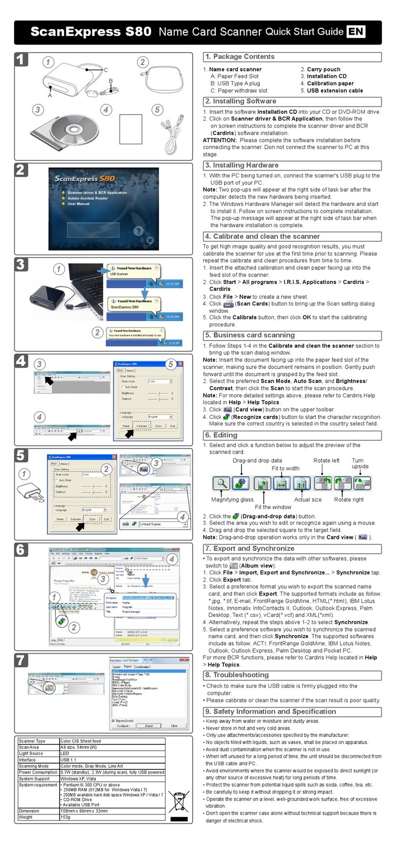 Mustek ScanExpress S80 quick start guide