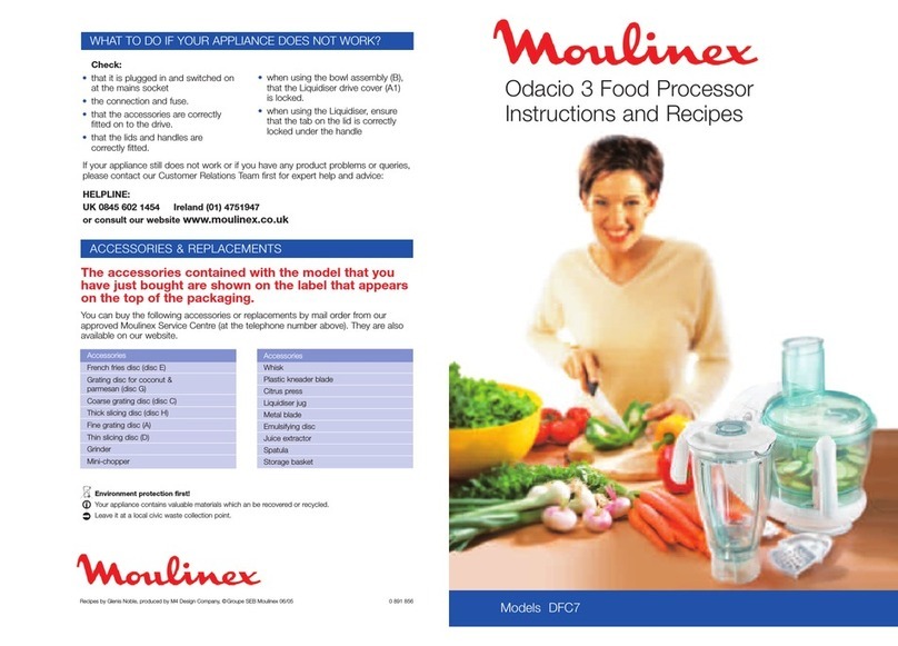 Moulinex Odacio 3 Instructions and recipes Moulinex Odacio 3 Instructions and recipes