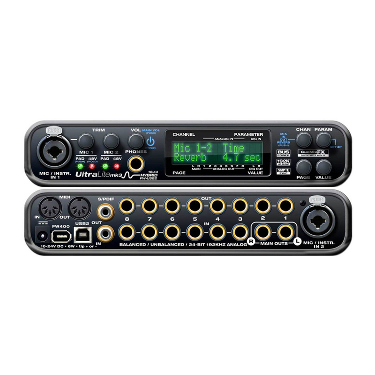 MOTU UltraLite-mk3 Hybrid User manual