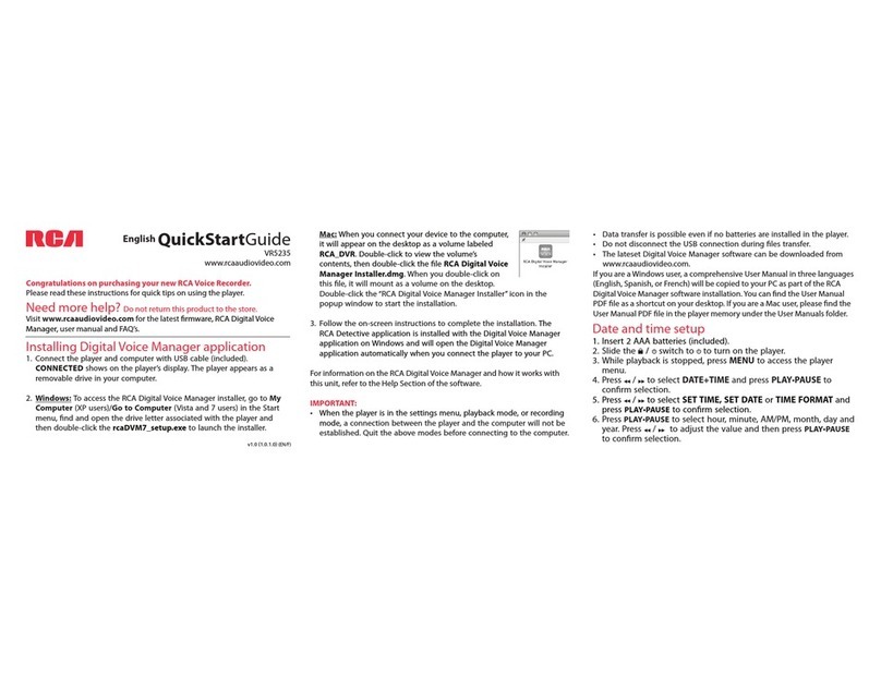 RCA VR5235 quick start guide