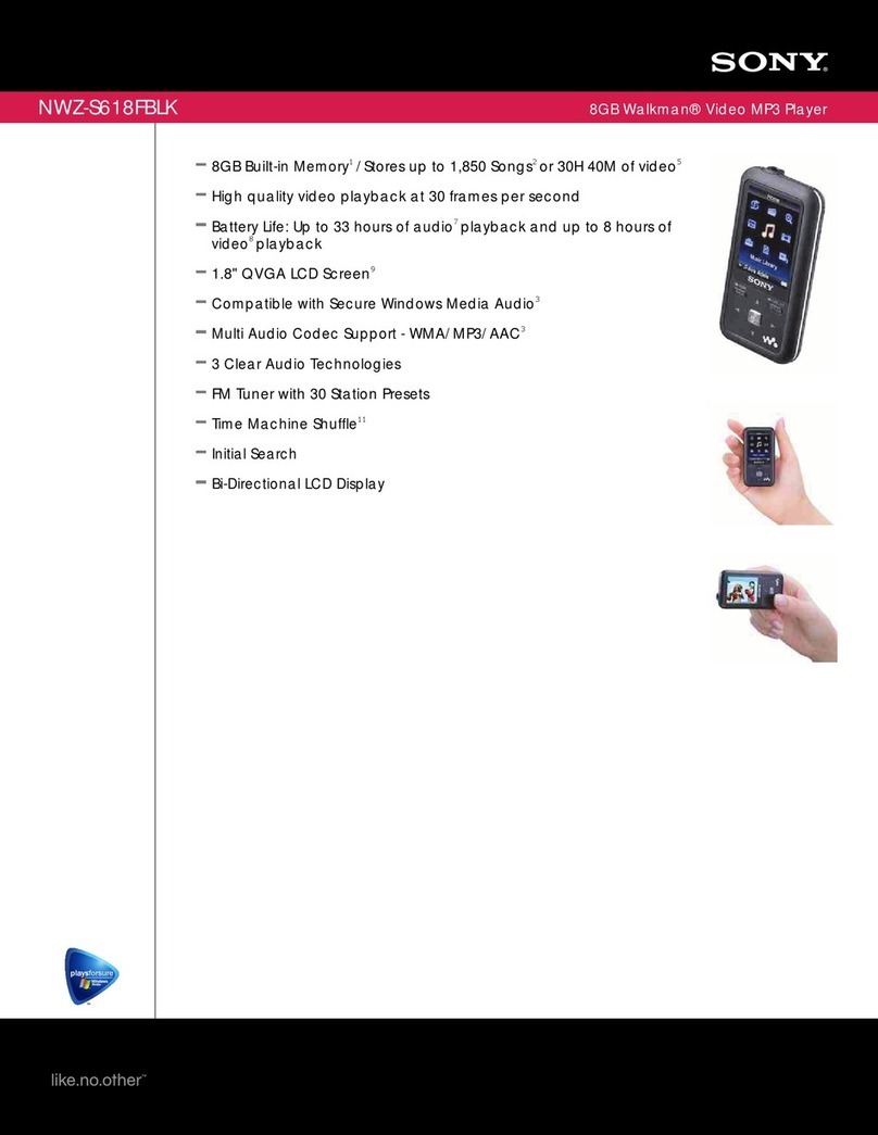 Sony NWZS618FB User manual