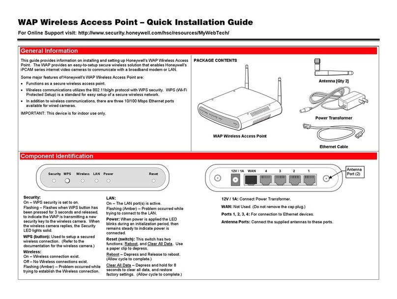 Honeywell WAP Quick installation guide