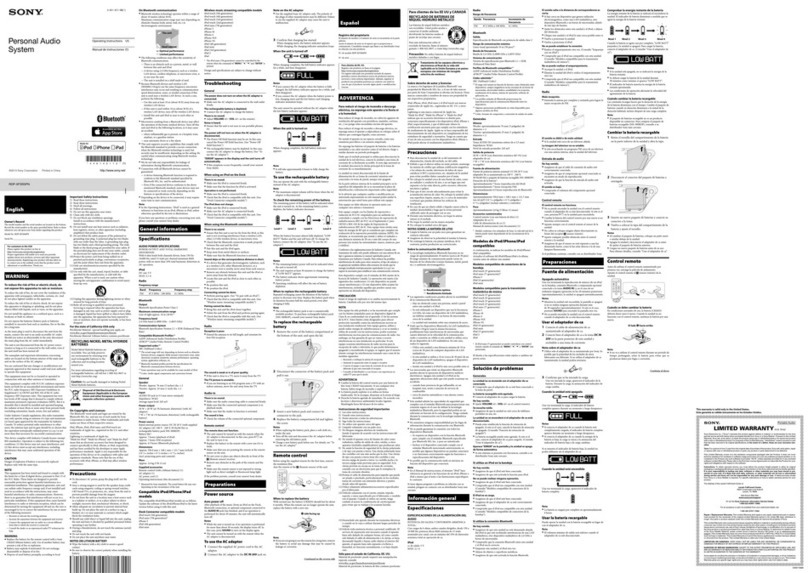Sony RDP-XF300iPN operating instructions