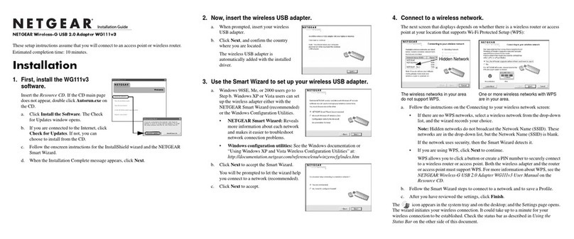 NETGEAR WG111v3 - 54 Mbps Wireless USB 2.0 Adapter User manual