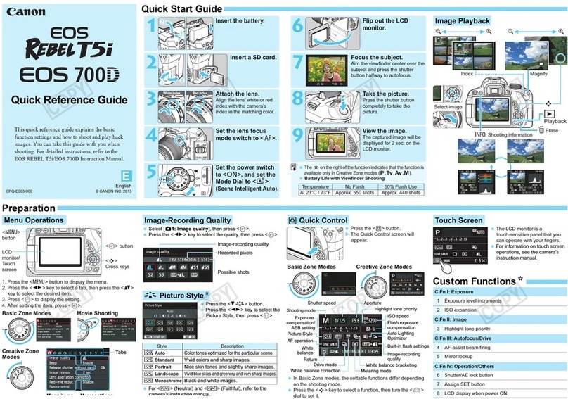 Canon EOS Rebel T5i 18-55mm IS STM Kit User manual