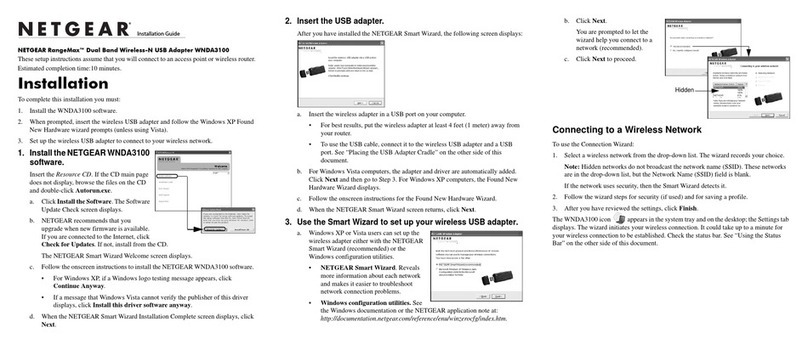 NETGEAR RangeMax WNDA3100 User manual