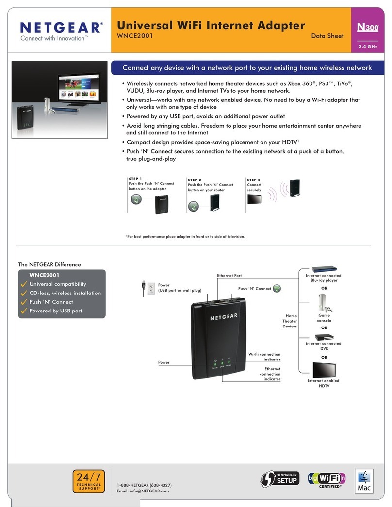 NETGEAR WNCE2001 - Ethernet to Wireless Adapter Operation manual