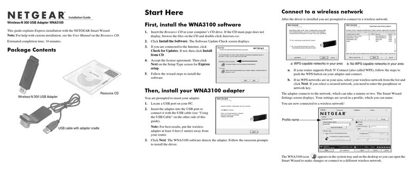NETGEAR WNA3100 - Wireless-N 300 USB Adapter installation guide NETGEAR WNA3100 - Wireless-N 300 USB Adapter installation guide