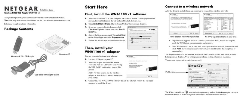 NETGEAR WNA1100 - Wireless-N 150 USB Adapter User manual